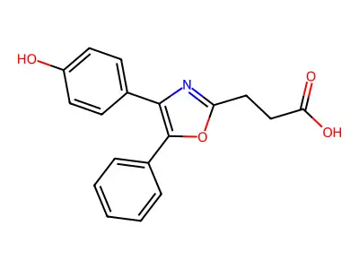 4-(4-Hydroxyphenyl)-5-phenyl-2-oxazolepropanoic acid structure