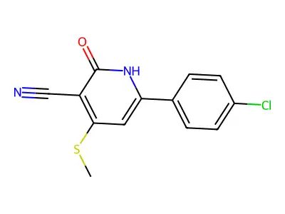 6-(4-Chlorophenyl)-4-(methylsulfanyl)-2-oxo-1,2-dihydro-3-pyridinecarbonitrile structure