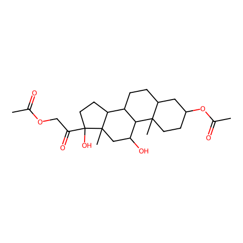 5|A-Pregnan-3|A,11|A,17,21-tetrol-20-one 3,21-diacetate structure