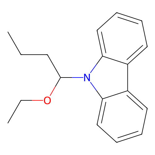 9-(1-ethoxybutyl)-9H-carbazole structure