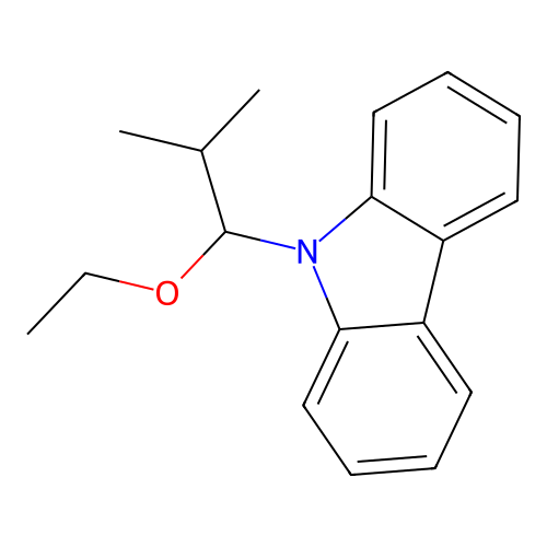 9-(1-ethoxy-2-methylpropyl)-9H-carbazole structure
