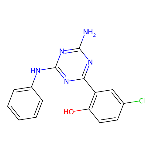 2-[4-Amino-6-(phenylamino)-1,3,5-triazin-2-yl]-4-chlorophenol structure