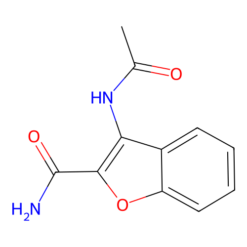 3-Acetamidobenzofuran-2-carboxamide structure