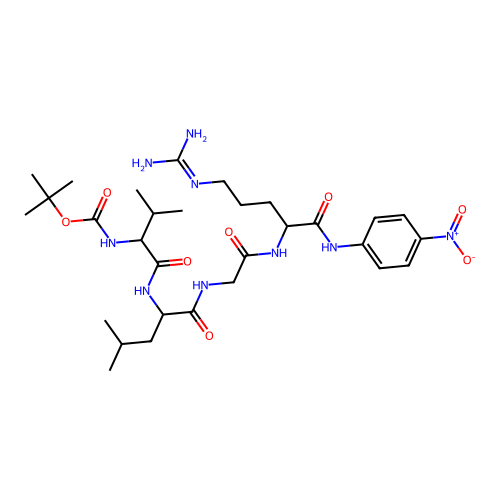 Boc-DL-Val-DL-Leu-Gly-DL-Arg-pNA structure
