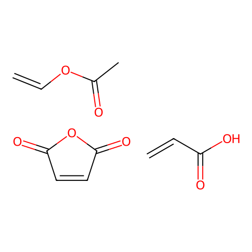 Ethenyl acetate;furan-2,5-dione;prop-2-enoic acid structure