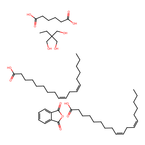 Linoleic acid, dimer, phthalic anhydride, adipic acid, trimethylolpropane resin structure
