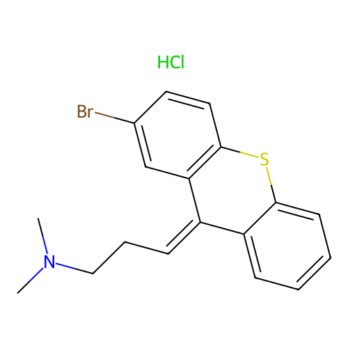 Thioxanthene, 2-bromo-9-(3-(dimethylamino)propylidene), hydrochloride, (Z)- structure