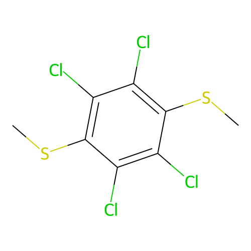 1,4-Bis(methylthio)-2,3,5,6-tetrachlorobenzene structure