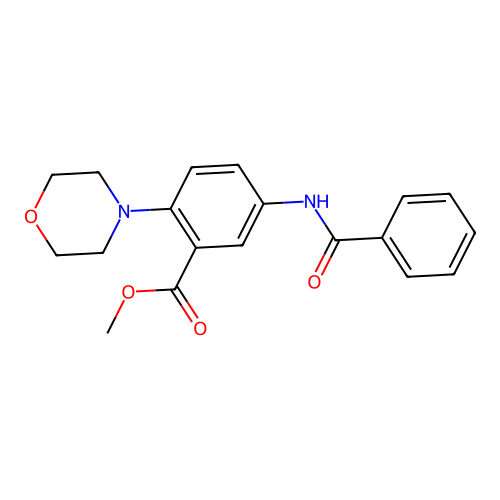 Methyl 2-(morpholin-4-yl)-5-[(phenylcarbonyl)amino]benzoate structure