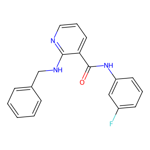 2-(benzylamino)-N-(3-fluorophenyl)pyridine-3-carboxamide structure