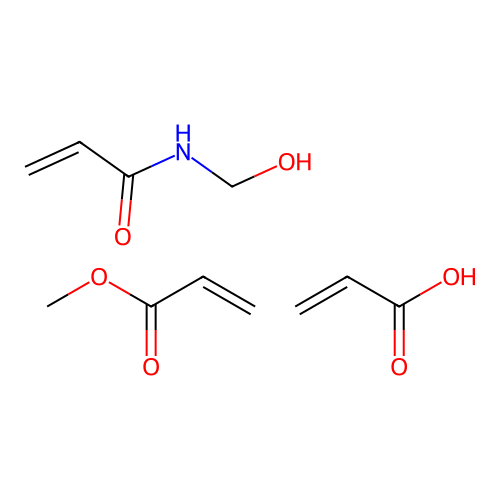 N-(hydroxymethyl)prop-2-enamide;methyl prop-2-enoate;prop-2-enoic acid structure