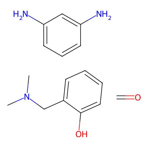 Benzene-1,3-diamine;2-[(dimethylamino)methyl]phenol;formaldehyde structure