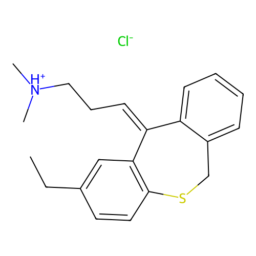 Dibenzo(b,e)thiepin-delta(sup 11(6H),gamma)propylamine, N,N-dimethyl-2-ethyl-, hydrochloride structure