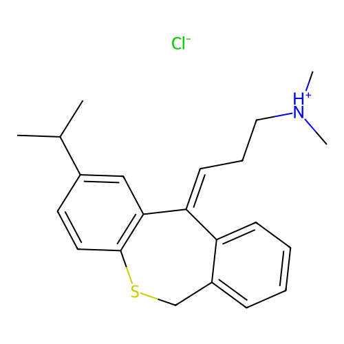 Dibenzo(b,e)thiepin-delta(sup 11(6H),gamma)propylamine, N,N-dimethyl-2-isopropyl-, hydrochloride structure