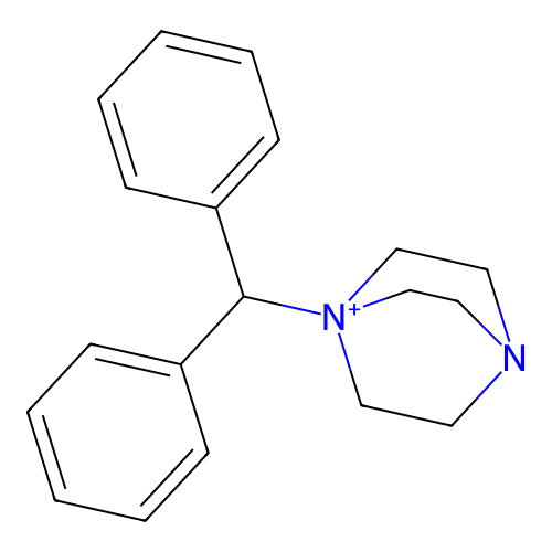 1-Benzhydryl-4-aza-1-azoniabicyclo[2.2.2]octane structure