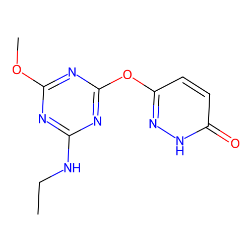 6-{[4-(Ethylamino)-6-methoxy-1,3,5-triazin-2-yl]oxy}pyridazin-3-ol structure