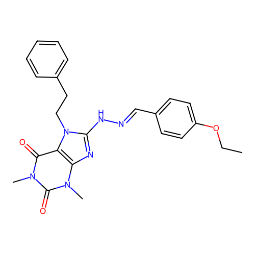 4-ETHOXYBENZALDEHYDE [1,3-DIMETHYL-2,6-DIOXO-7-(2-PHENYLETHYL)-2,3,6,7-TETRAHYDRO-1H-PURIN-8-YL]HYDRAZONE structure