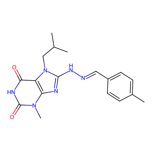 4-METHYLBENZALDEHYDE (7-ISOBUTYL-3-METHYL-2,6-DIOXO-2,3,6,7-TETRAHYDRO-1H-PURIN-8-YL)HYDRAZONE structure