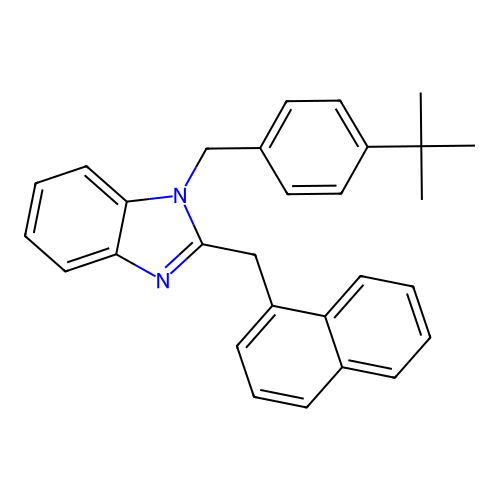 1-(4-tert-butylbenzyl)-2-(naphthalen-1-ylmethyl)-1H-benzimidazole structure