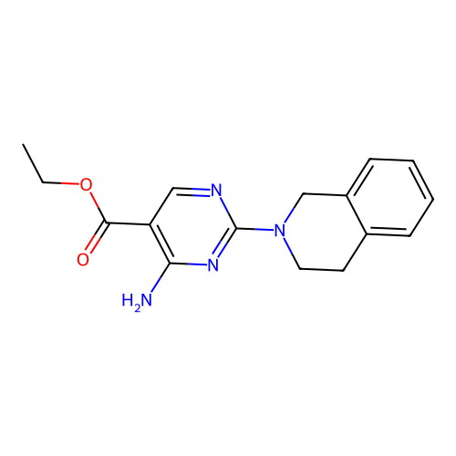 ethyl 4-amino-2-(3,4-dihydroisoquinolin-2(1H)-yl)pyrimidine-5-carboxylate structure