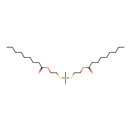 Nonanoic acid, 1,1'-((dimethylstannylene)bis(thio-2,1-ethanediyl)) ester structure