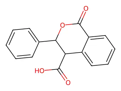 1-Oxo-3-phenyl-3,4-dihydro-1H-2-benzopyran-4-carboxylic acid structure