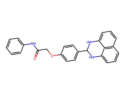 2-[4-(2,3-dihydro-1H-perimidin-2-yl)phenoxy]-N-phenylacetamide structure