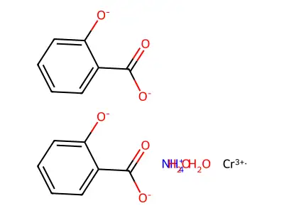 Chromate(1-), diaquabis[2-(hydroxy-kappaO)benzoato(2-)-kappaO]-, ammonium (1:1) structure
