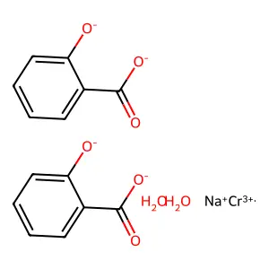 Chromate(1-), diaquabis[2-(hydroxy-kappaO)benzoato(2-)-kappaO]-, sodium (1:1) structure