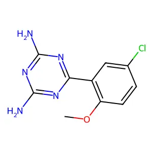6-(5-Chloro-2-methoxyphenyl)-1,3,5-triazine-2,4-diamine structure