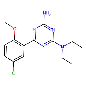 6-(5-Chloro-2-methoxyphenyl)-N2,N2-diethyl-1,3,5-triazine-2,4-diamine structure