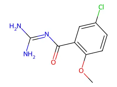 N-(5-chloro-2-methoxybenzoyl)guanidine structure