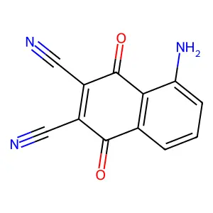 5-Amino-2,3-dicyano-1,4-naphthoquinone structure