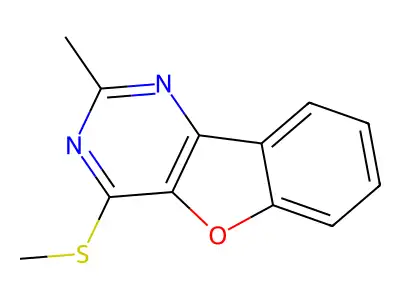 2-Methyl-4-methylsulfanyl-[1]benzofuro[3,2-d]pyrimidine structure
