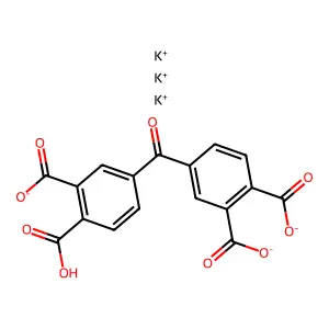 1,2-Benzenedicarboxylic acid, 4,4'-carbonylbis-, potassium salt (1:3) structure