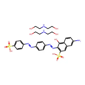 2-Naphthalenesulfonic acid, 7-amino-4-hydroxy-3-((4-((4-sulfophenyl)azo)phenyl)azo)-, compd. with 2,2'-iminobis(ethanol) (1:2) structure