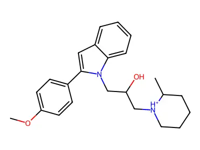 1-[2-(4-Methoxyphenyl)indol-1-yl]-3-(2-methylpiperidin-1-ium-1-yl)propan-2-ol structure