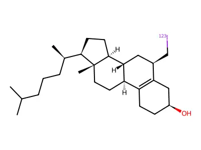 6-[(~123~I)Iodomethyl]-19-norcholest-5(10)-en-3-ol structure