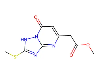 methyl 2-[7-hydroxy-2-(methylsulfanyl)[1,2,4]triazolo[1,5-a]pyrimidin-5-yl]acetate structure