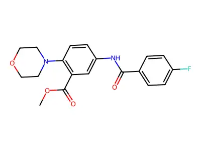 Methyl 5-{[(4-fluorophenyl)carbonyl]amino}-2-(morpholin-4-yl)benzoate structure