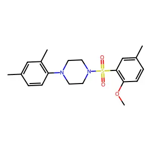 1-(2,4-Dimethylphenyl)-4-(2-methoxy-5-methylbenzenesulfonyl)piperazine structure