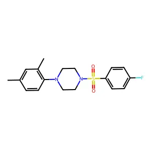 1-(2,4-Dimethylphenyl)-4-[(4-fluorophenyl)sulfonyl]piperazine structure