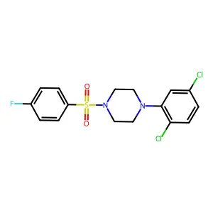 1-(2,5-Dichlorophenyl)-4-[(4-fluorophenyl)sulfonyl]piperazine structure