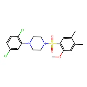 1-(2,5-Dichlorophenyl)-4-(2-methoxy-4,5-dimethylphenyl)sulfonylpiperazine structure