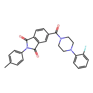 5-(4-(2-Fluorophenyl)piperazine-1-carbonyl)-2-(p-tolyl)isoindoline-1,3-dione structure