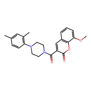3-[4-(2,4-dimethylphenyl)piperazine-1-carbonyl]-8-methoxy-2H-chromen-2-one structure