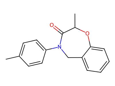 2-methyl-4-(4-methylphenyl)-5H-1,4-benzoxazepin-3-one structure