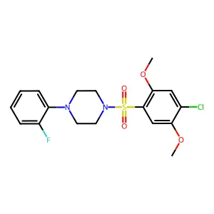 1-[(4-Chloro-2,5-dimethoxyphenyl)sulfonyl]-4-(2-fluorophenyl)piperazine structure