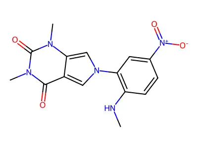 1,3-Dimethyl-6-[2-(methylamino)-5-nitrophenyl]pyrrolo[3,4-d]pyrimidine-2,4-dione structure