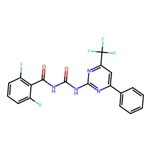 2,6-difluoro-N-[[4-phenyl-6-(trifluoromethyl)pyrimidin-2-yl]carbamoyl]benzamide structure